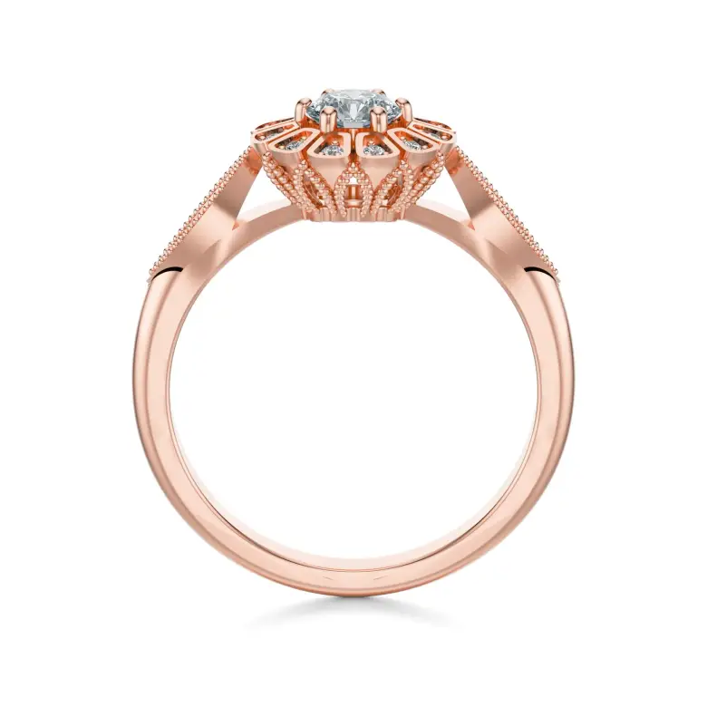 Pierścionek z różowego złota z diamentami AJPZ_141